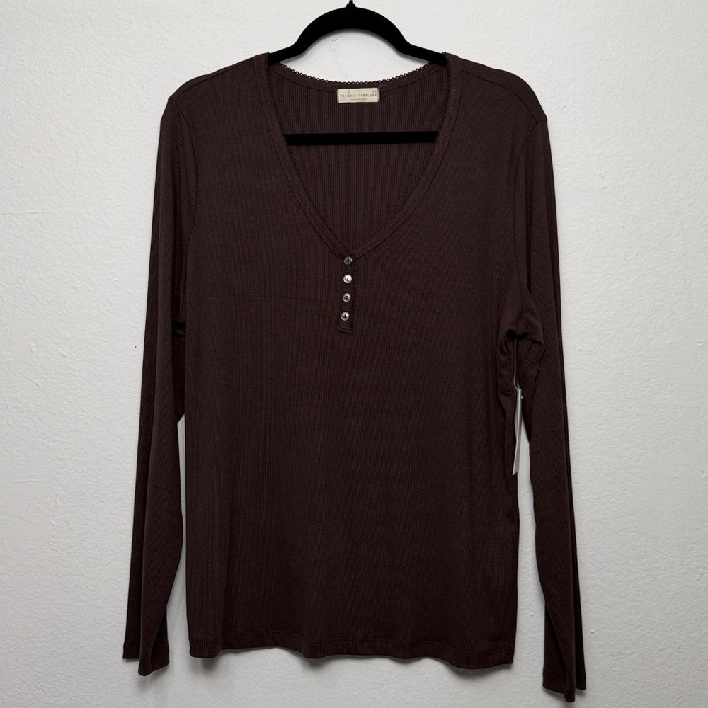 Frankee &‎ Skylarr Brown Top long sleeve, basic tee